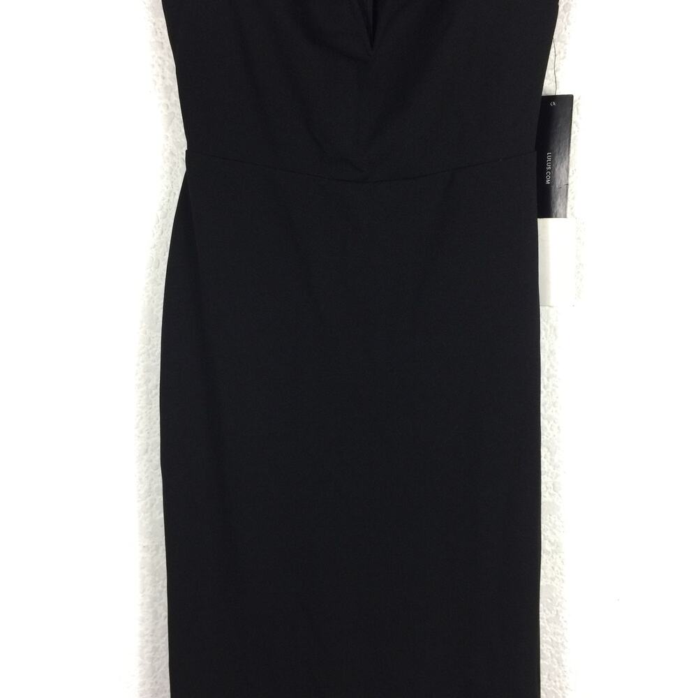 NWT Lulus Lynne Black Off-the-Shoulder Stretch Crepe Maxi Dress Gown XS - Picture 9 of 13